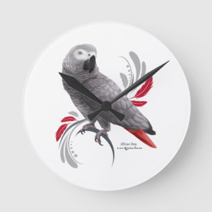 Reloj Redondo Mediano African Grey Parrot