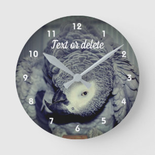 Reloj Redondo Mediano African Grey Parrot Cute Bird 2 Personalized