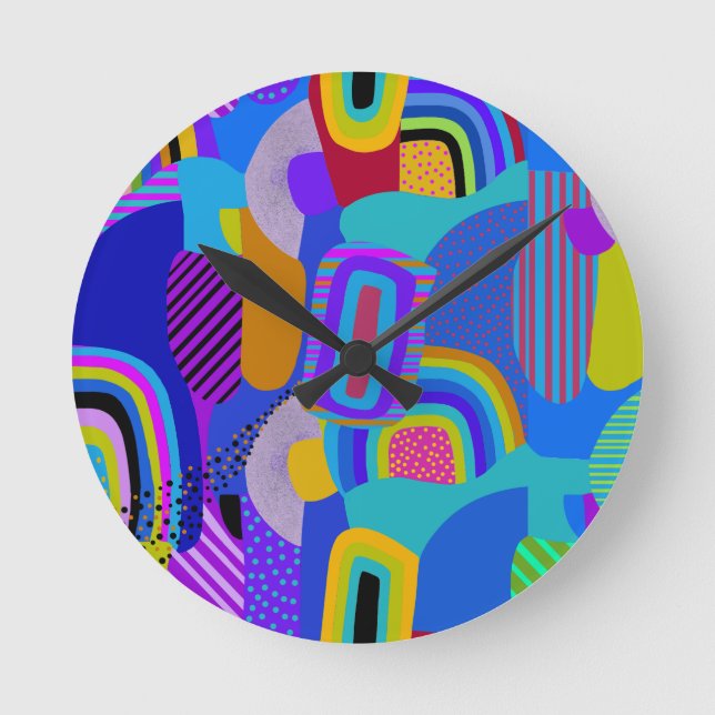 Reloj Redondo Mediano African Maximalist Landscape Map (Anverso)