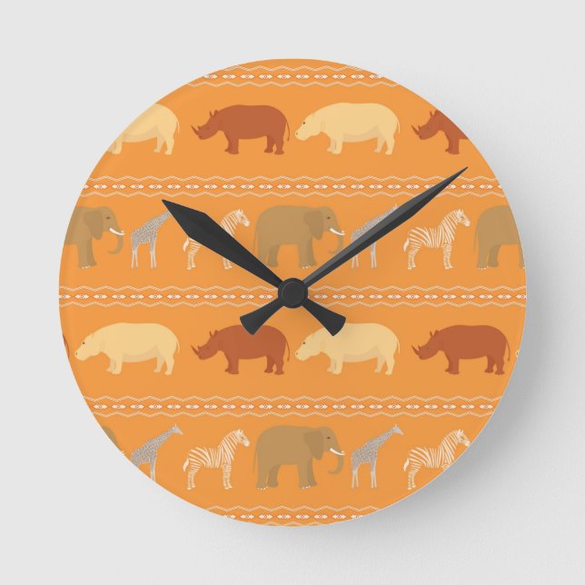 Reloj Redondo Mediano African pattern (Anverso)