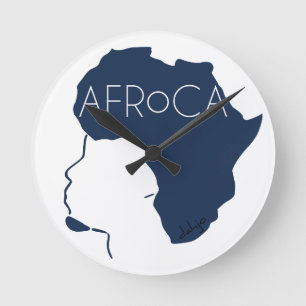 Reloj Redondo Mediano Afro Black Natural Hair