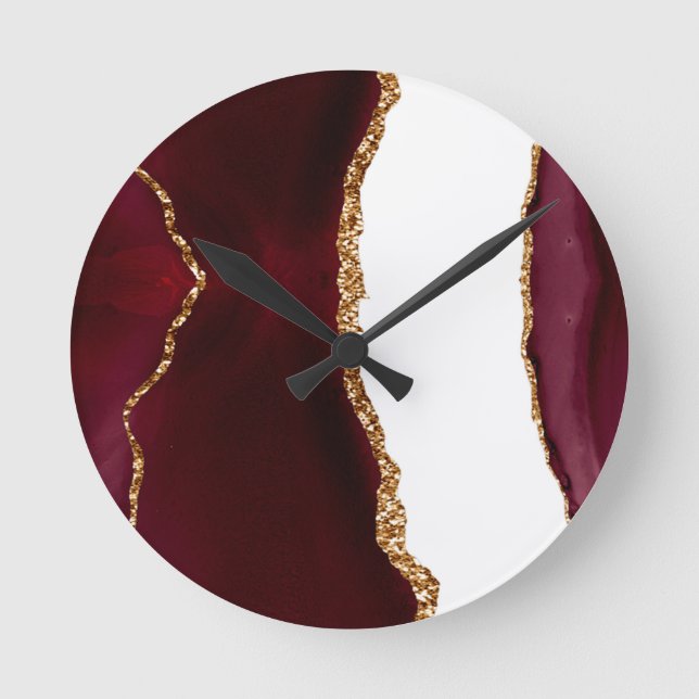 Reloj Redondo Mediano Agate liede vin et or (Anverso)