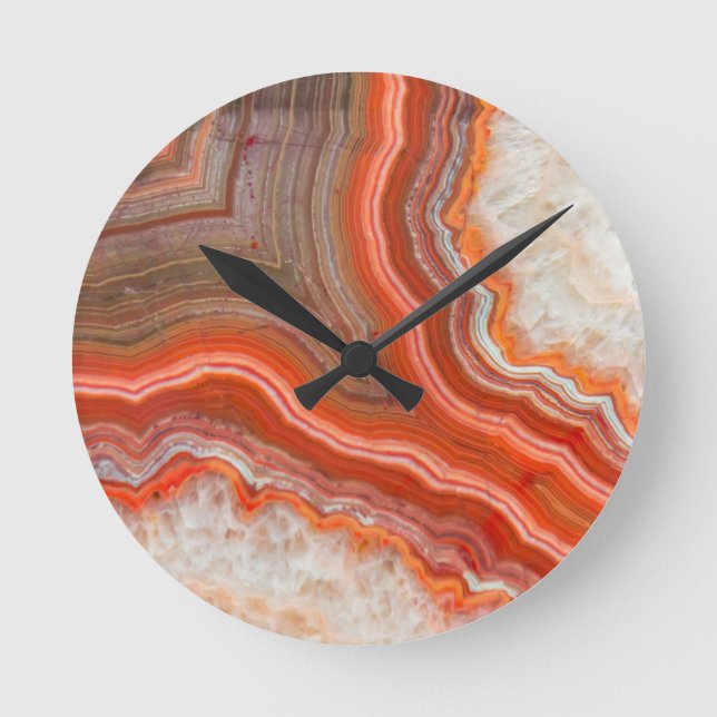 Reloj Redondo Mediano Agate orange (Anverso)