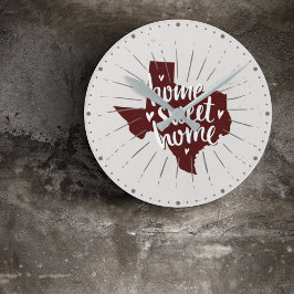Reloj Redondo Mediano Aggies Maroon Home Sweet Home - Texas