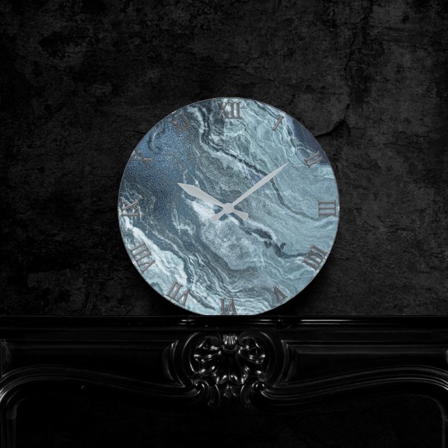 Reloj Redondo Mediano Agitación Verde azulada cristalizada | Piedra de m (Subido por el creador)