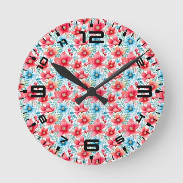 Reloj Redondo Mediano Agradable Bouquet Ranya Pattern-65292 (Anverso)