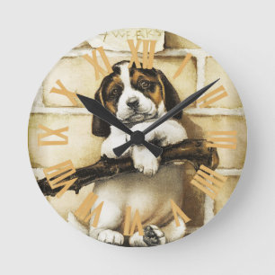 Reloj Redondo Mediano Agradable Cachorro