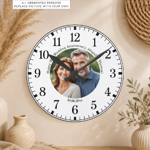 Reloj Redondo Mediano Agrega tu propia foto de pareja 30 aniversario de