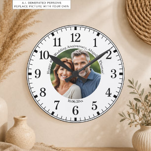 Reloj Redondo Mediano Agrega tu propia foto de pareja 40 aniversario de