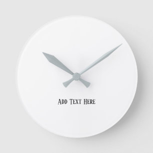 Reloj Redondo Mediano Agregar texto aquí Texto impreso en acrílico redon