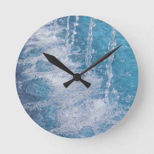Reloj Redondo Mediano Agua azul