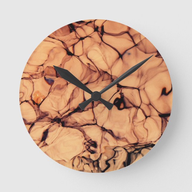 Reloj Redondo Mediano Agua azul esparcido invertida (Anverso)