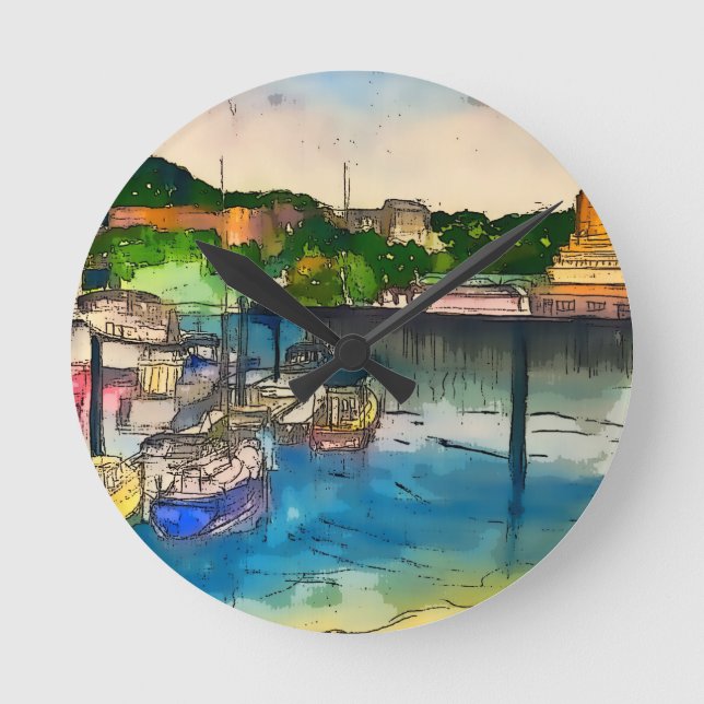 Reloj Redondo Mediano Agua de Scarborough (Anverso)