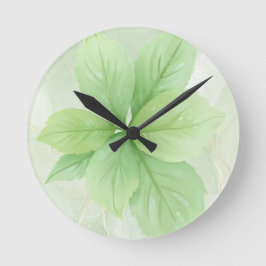Reloj Redondo Mediano Agua verde salada Boho Minimalista botánico