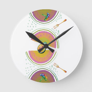Reloj Redondo Mediano aguacate de comida vegetariana