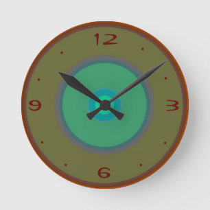 Reloj Redondo Mediano Aguamarina, rojo, >Plain WallClocks del verde de