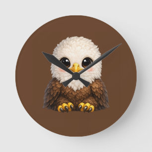 Reloj Redondo Mediano Águila calva linda con ojos grandes naturaleza aco