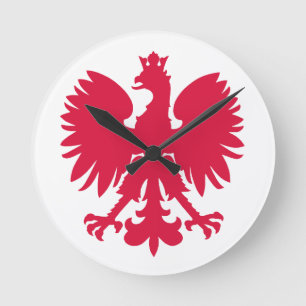Reloj Redondo Mediano Águila del Escudo de Armas de Polonia