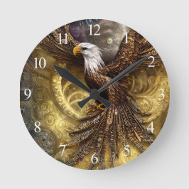 Reloj Redondo Mediano Aguila encantadora de steampunk