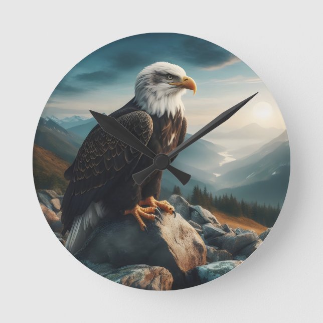 Reloj Redondo Mediano Águila encaramada en terreno rocoso (Anverso)