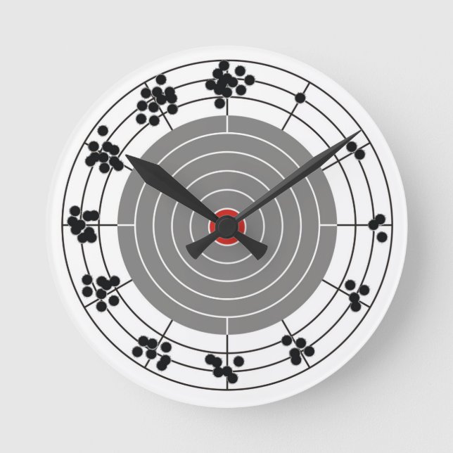 Reloj Redondo Mediano Agujeros de bala alrededor del objetivo, un agujer (Anverso)