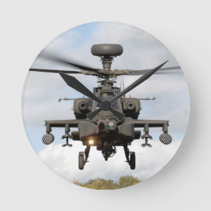 Reloj Redondo Mediano ah 64 militares del helocopter del arco de apache