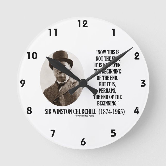 Reloj Redondo Mediano Ahora Este No Es El Principio Final (Winston Churc (Anverso)