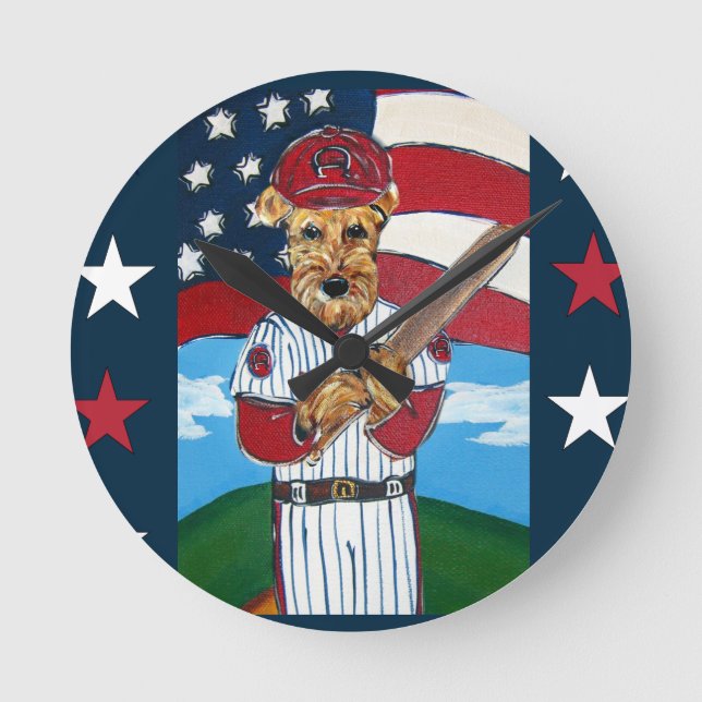 RELOJ REDONDO MEDIANO AIREDALE TERRIER (Anverso)