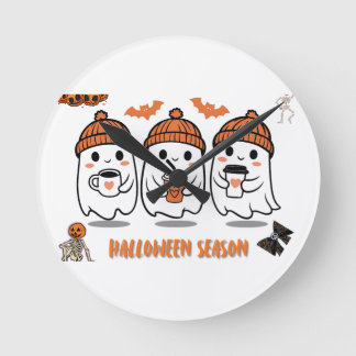 Reloj Redondo Mediano aison Halloween – fantômes café mignons