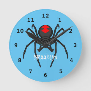 Reloj Redondo Mediano Alarmante ilustracion personalizado de araña de vi