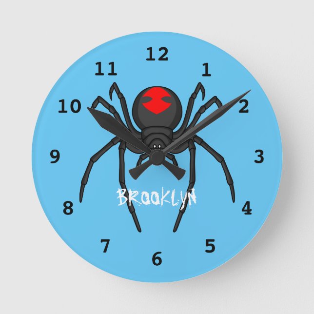 Reloj Redondo Mediano Alarmante ilustracion personalizado de araña de vi (Anverso)