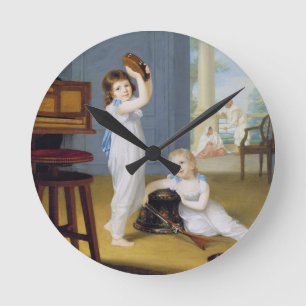 Reloj Redondo Mediano Albañil de Emily y de George, c.1794-95 (aceite en