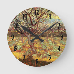 Reloj Redondo Mediano Albaricoqueros en flor de Vincent van Gogh