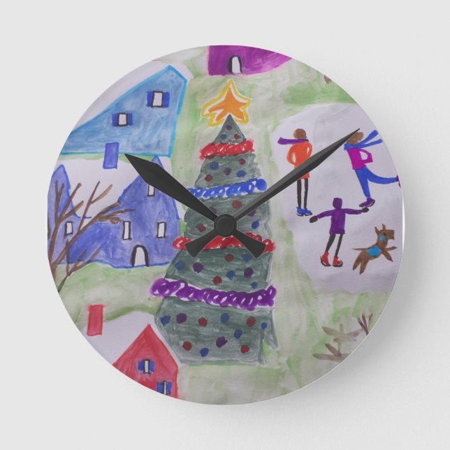 Reloj Redondo Mediano Aldea de los navidades  (Anverso)