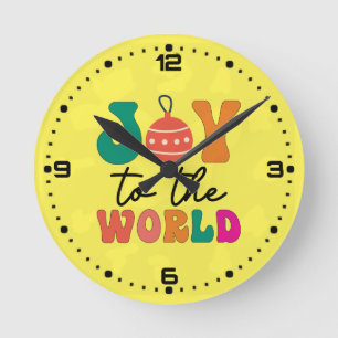 Reloj Redondo Mediano Alegría al mundo - Navidades Diseño-50835