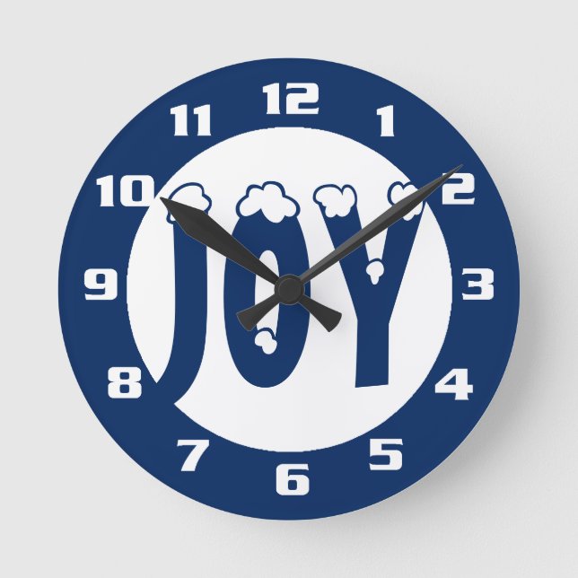 RELOJ REDONDO MEDIANO ALEGRÍA DE LOS NAVIDADES DIVERTIDOS Y CORTADOS AZU (Anverso)