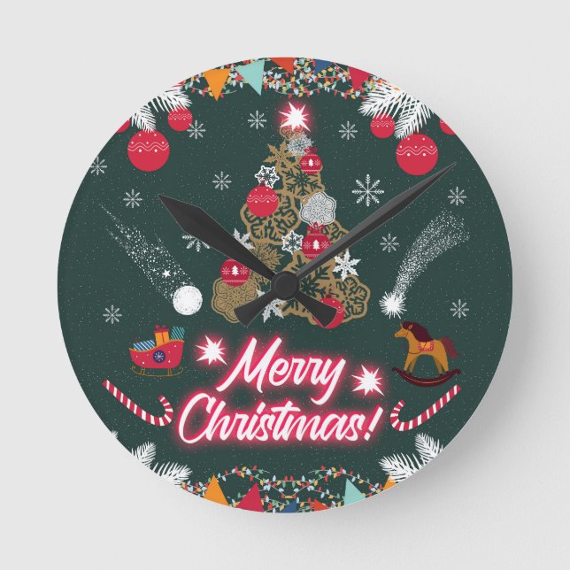 Reloj Redondo Mediano Alegría eterna de los Navidades (Anverso)