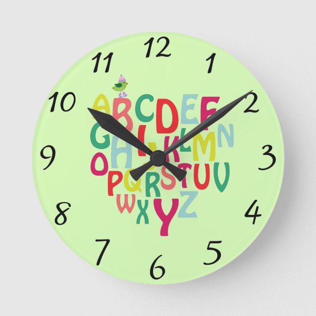 Reloj Redondo Mediano Alfabeto (Anverso)