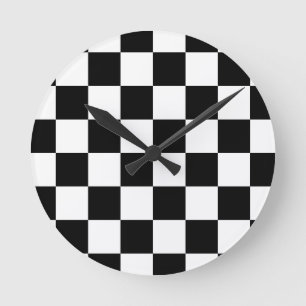 Reloj Redondo Mediano Alfombra de Casa Cuadriculada de la Elegancia Clás