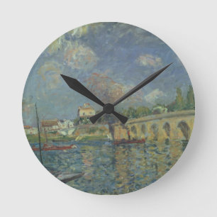 Reloj Redondo Mediano Alfred Sisley   El puente