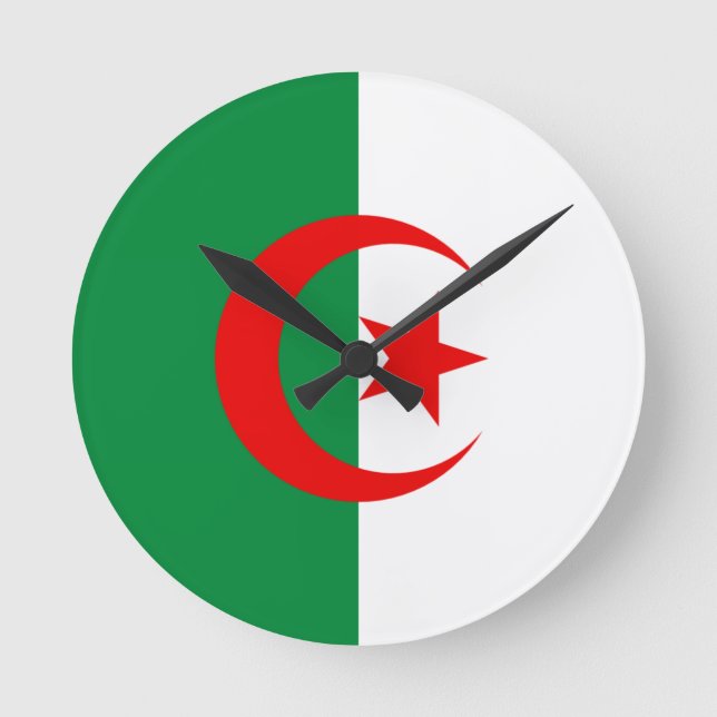 Reloj Redondo Mediano Algerian flag (Anverso)