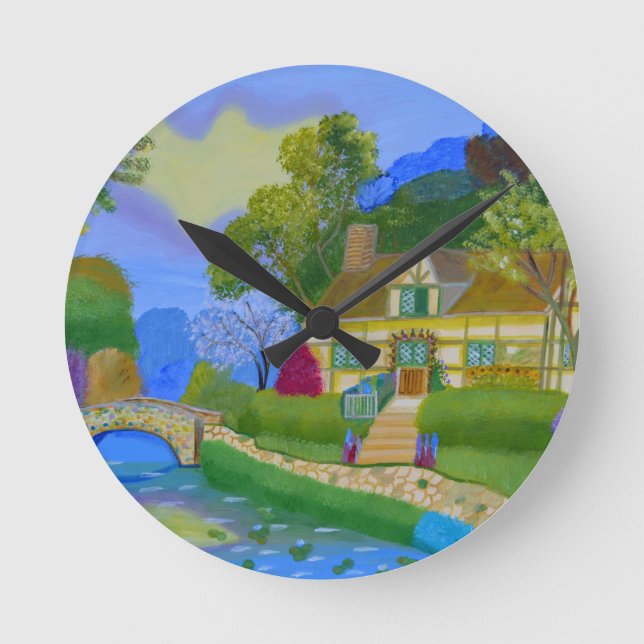 Reloj Redondo Mediano Algodón de primavera (Anverso)