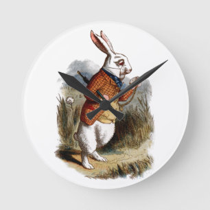 Reloj Redondo Mediano Alice in Wonderland White Rabbit Personalize Wall