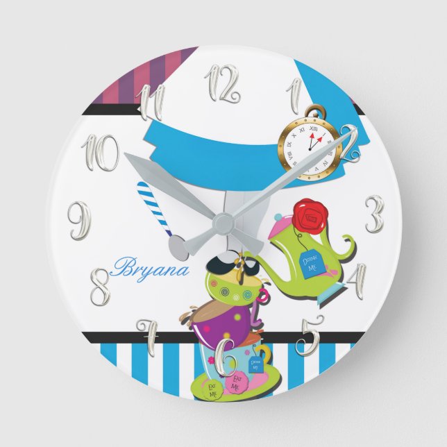 Reloj Redondo Mediano Alicia en el País de las Maravillas Tea Cups Perso (Anverso)