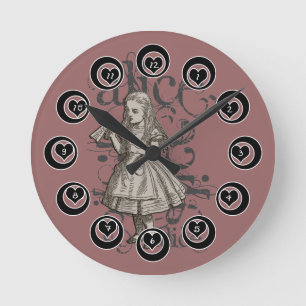 Reloj Redondo Mediano Alicia en Grunge del país de las maravillas