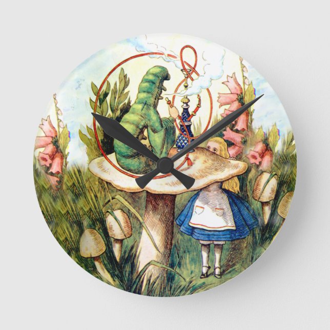 Reloj Redondo Mediano Alicia y la oruga en el país de las maravillas (Anverso)