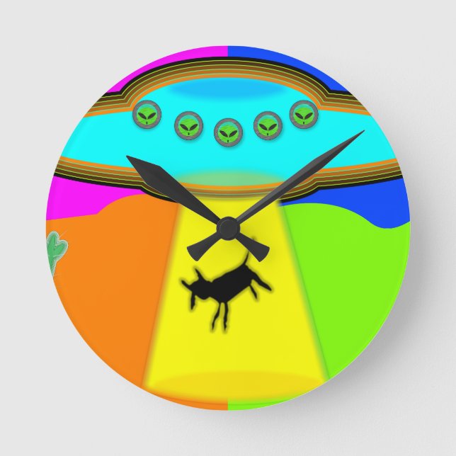 Reloj Redondo Mediano Alien Abduction (Anverso)