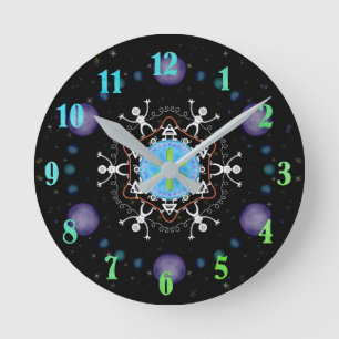 Reloj Redondo Mediano Alien Buddies