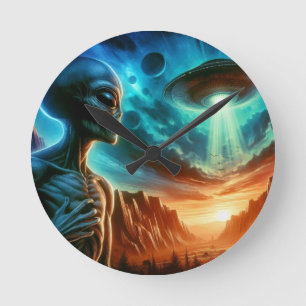 Reloj Redondo Mediano Alien espacial