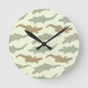 Reloj Redondo Mediano Alligadores de camo Guay - patrón sin fisuras.